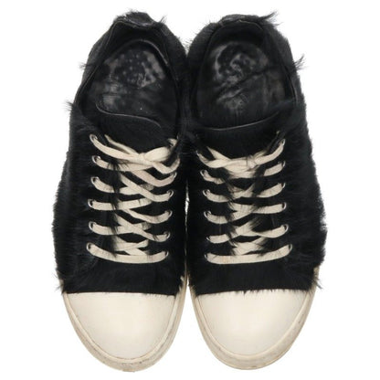Rick Owens RAMONES LOW Fur Sneakers Black/White Size EU 42