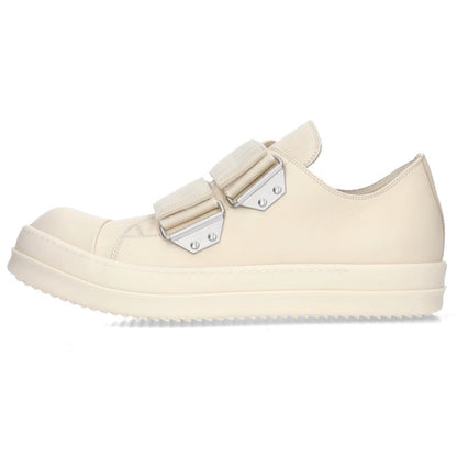 Rick Owens STRAP LOW SNEAKS Leather White Sneakers Size EU 45