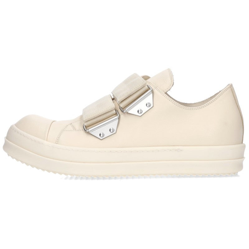 Rick Owens STRAP LOW SNEAKS Leather White Sneakers Size EU 44