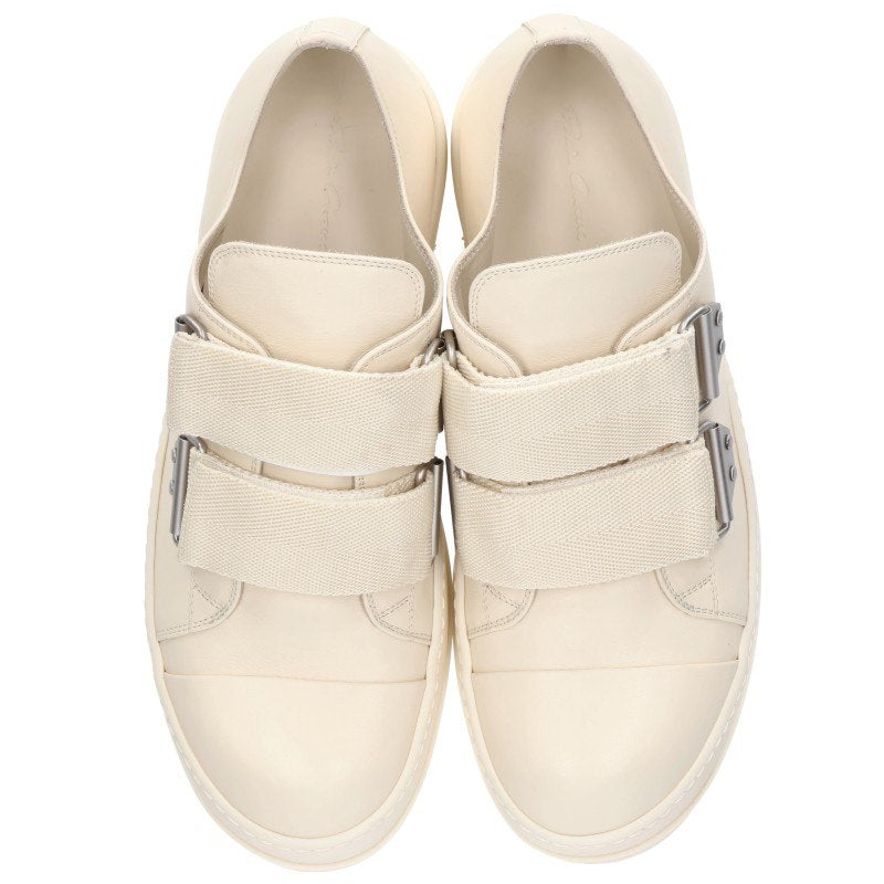 Rick Owens STRAP LOW SNEAKS Leather White Sneakers Size EU 44