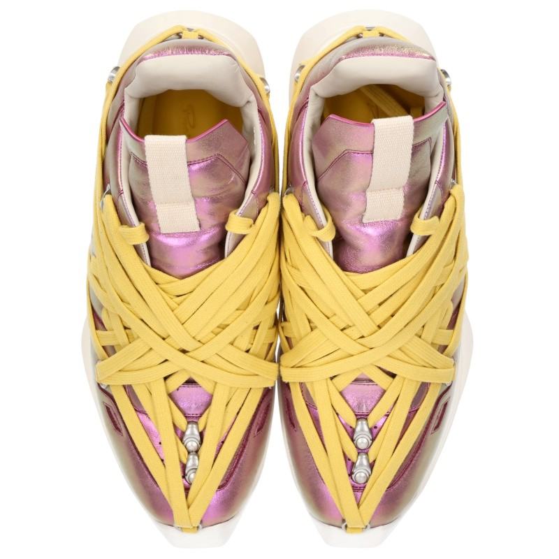 Rick Owens Maximal Runner Sneakers Pink/Yellow Size EU 39