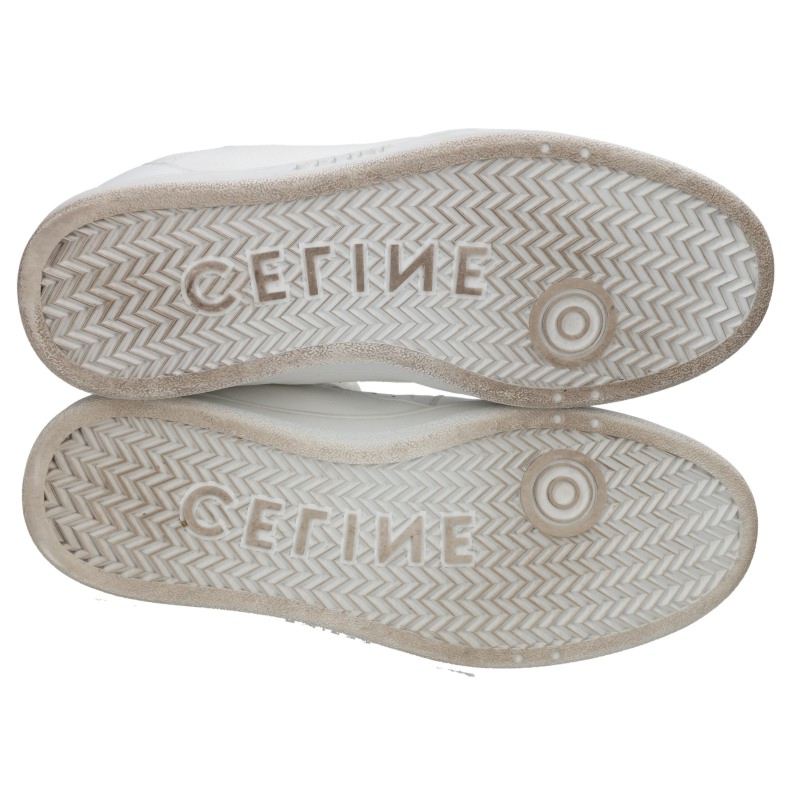 CELINE CT-02 Velcro Mid-Cut Sneakers White Size EU 42