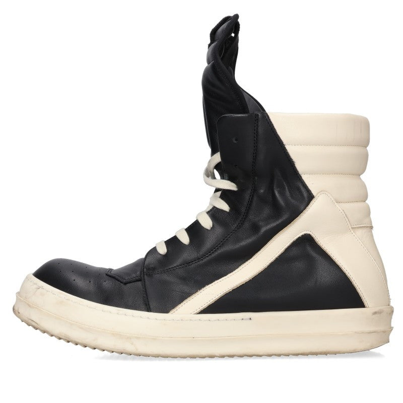 Rick Owens Geobasket Leather Hi-Top Sneakers Size EU 45