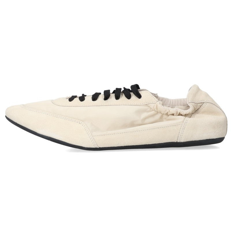 PRADA 2EG479 Re-Nylon Suede Collapse Sneakers Beige Size 9