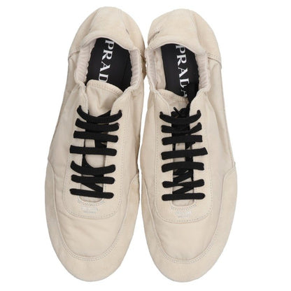 PRADA 2EG479 Re-Nylon Suede Collapse Sneakers Beige Size 9