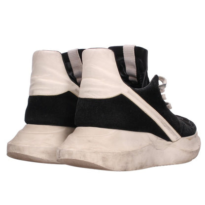 Rick Owens GETH RUNNER Suede Sneakers Black/White Size EU 43