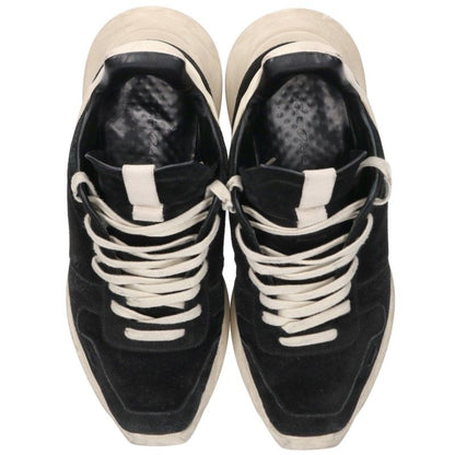Rick Owens GETH RUNNER Suede Sneakers Black/White Size EU 43