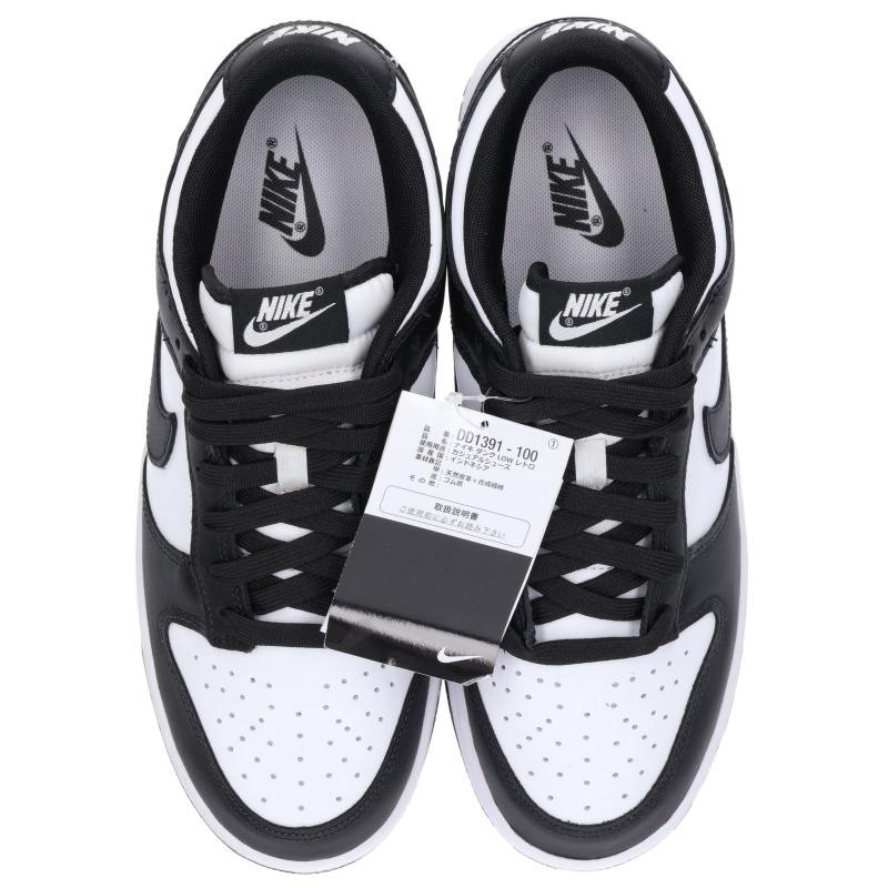 NIKE Dunk Low Retro Panda Sneakers Black White Size 26.5