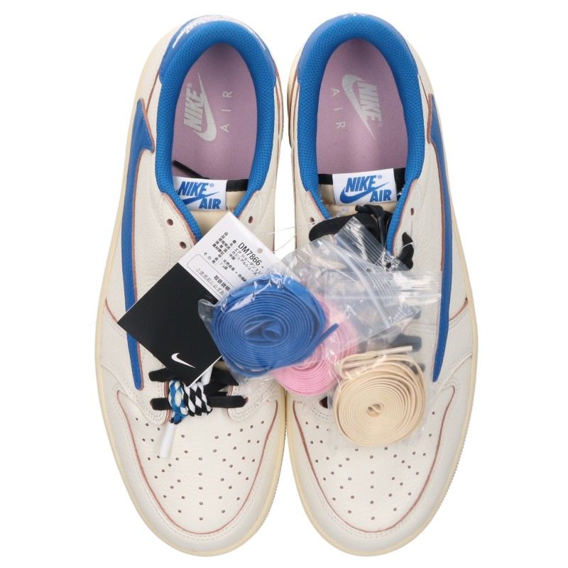 NIKE x Travis Scott AJ1 Low Sail Military Blue Sneakers Size 30.5cm