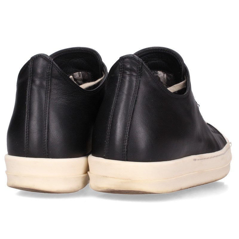 Rick Owens RAMONES LOW Leather Sneakers Black Size EU 41