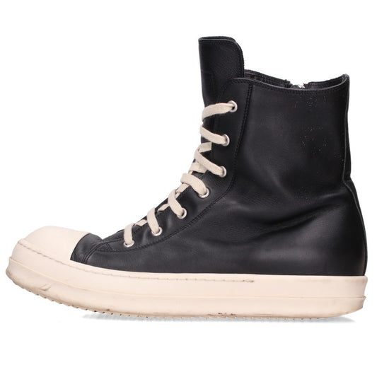 Rick Owens Ramones Leather Sneakers Black/White Size EU 42