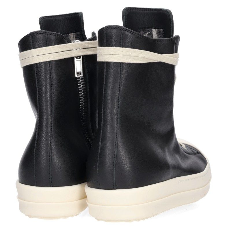 Rick Owens RAMONES Leather Sneakers Black/White Size EU 42
