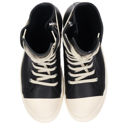 Rick Owens RAMONES Leather Sneakers Black/White Size EU 42