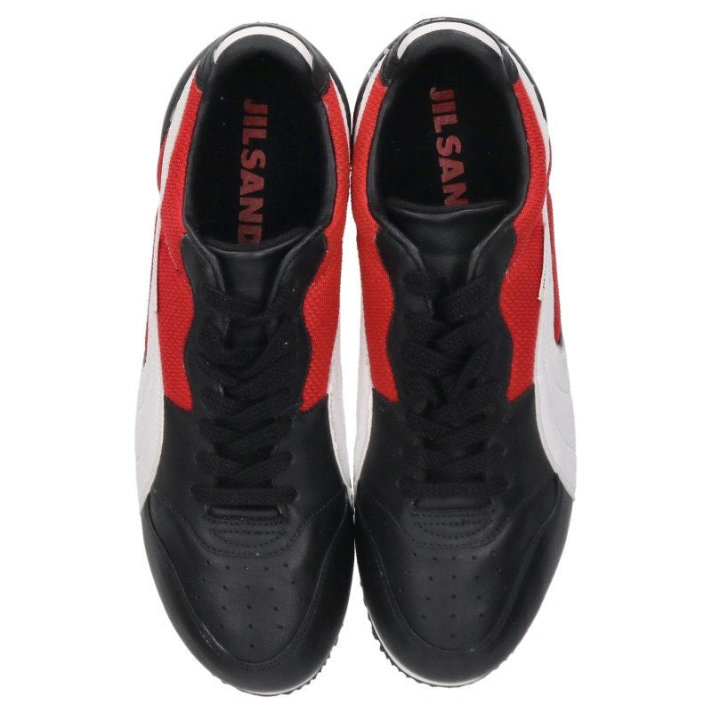 PUMA x JILSANDER Low Cut Leather Sneakers Black/Red/White Size 28cm