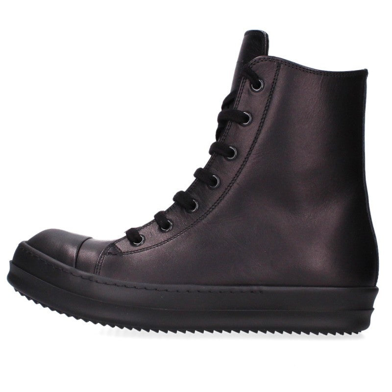 Rick Owens RAMONES Leather Sneakers Black Size EU 39