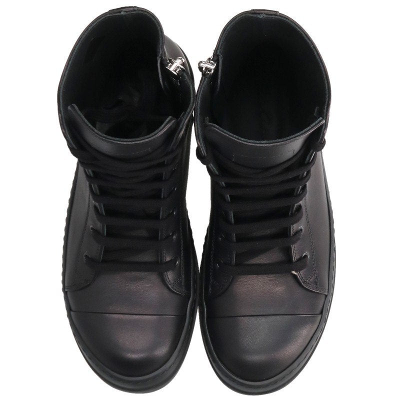 Rick Owens RAMONES Leather Sneakers Black Size EU 39