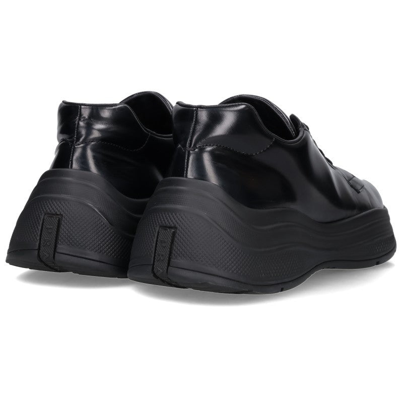 PRADA Black Leather Low Top Sneakers Size 8