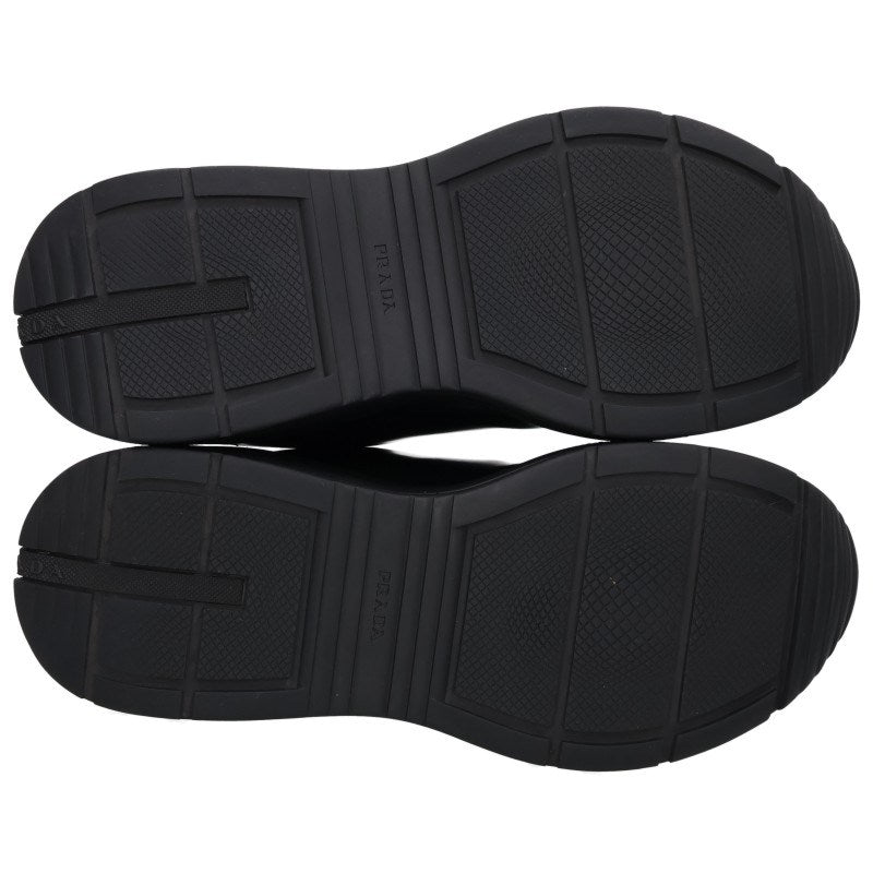 PRADA Black Leather Low Top Sneakers Size 8