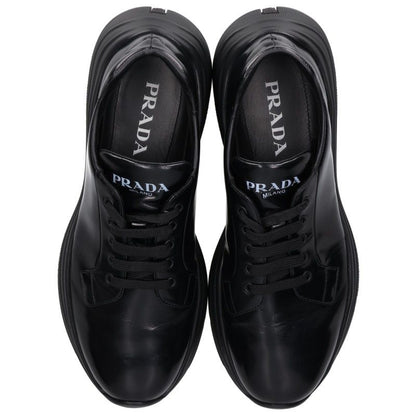 PRADA Black Leather Low Top Sneakers Size 8