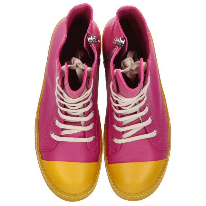 Rick Owens Ramones Leather High-Top Sneakers Size EU 44