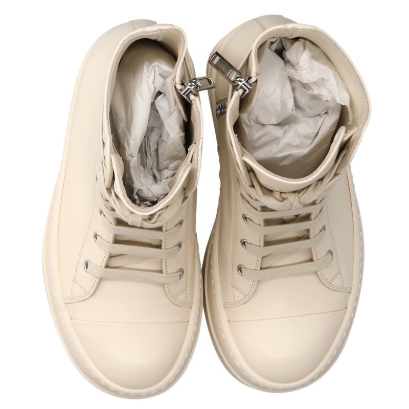 Rick Owens Mega Bumper Leather Sneakers White Size EU 39
