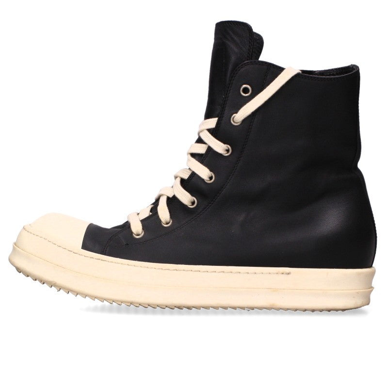 Rick Owens Ramones Leather High-Top Sneakers Size EU 43