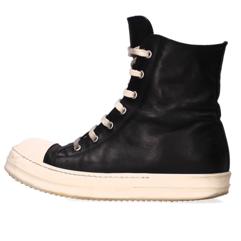 Rick Owens Leather Ramones Hi-Top Sneakers Black Size EU 42