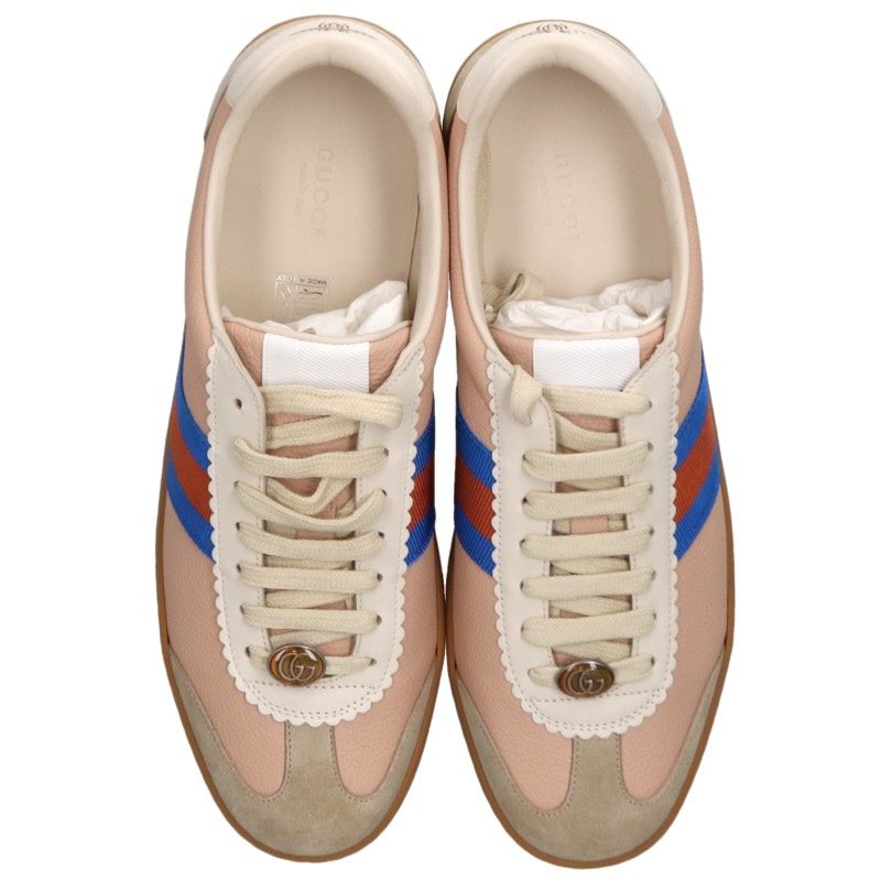 GUCCI Low-Cut Sneakers Pink Blue White Size EU 42