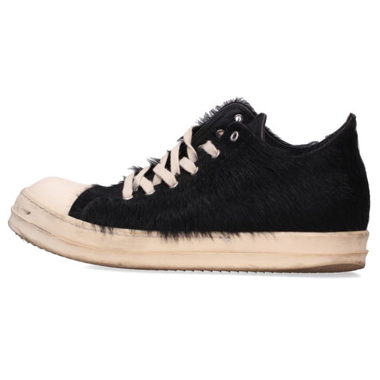 Rick Owens Ramones Fur Sneakers Black/White Size EU 43