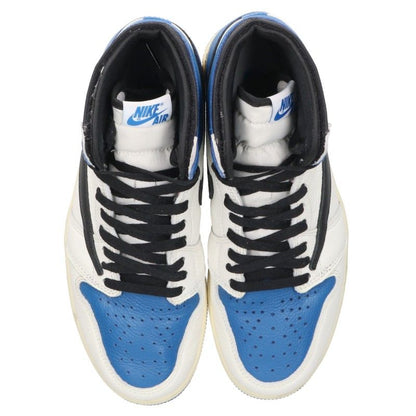 NIKE x Travis Scott AJ1 High Fragment Blue Sneakers Size 27cm