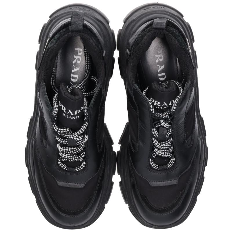 PRADA 2EE324 Pegasus Rock Sneakers Black Size 7