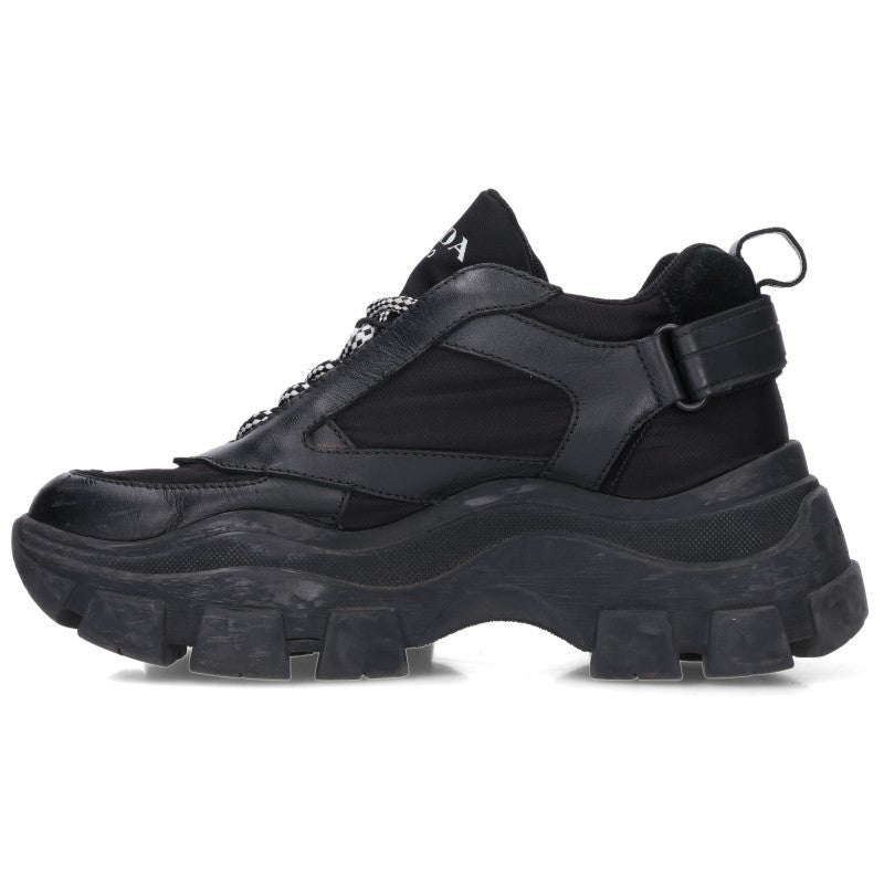 PRADA 2EE324 Pegasus Rock Sneakers Black Size 7