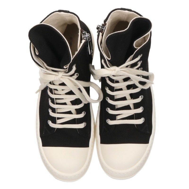 DRKSHDW Ramones Canvas Hi-Top Black White Sneakers Size EU 40