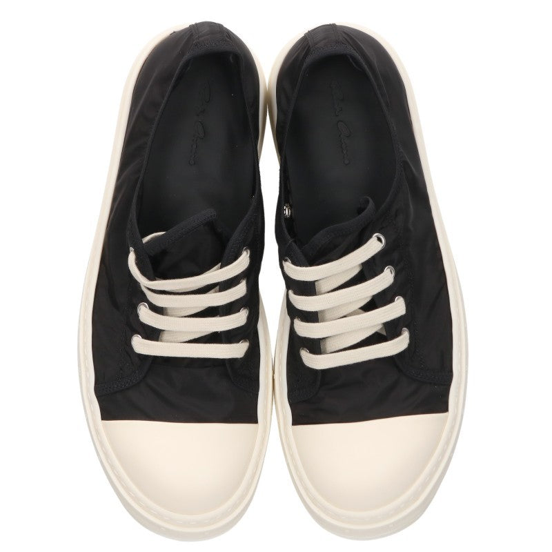 Rick Owens TOWER RAMONES LOW Nylon Black White Sneakers Size EU 43