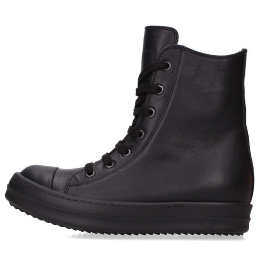 Rick Owens RAMONES Leather Hi-Top Sneakers Black Size 36