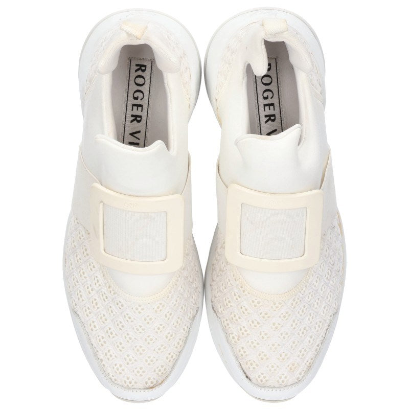 RogerVivier Viv' Run Fabric Low-Top Sneakers White Size 7.5