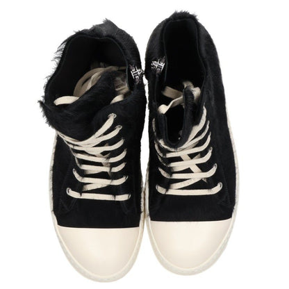 Rick Owens RAMONES Fur Sneakers Black/White Size EU 42