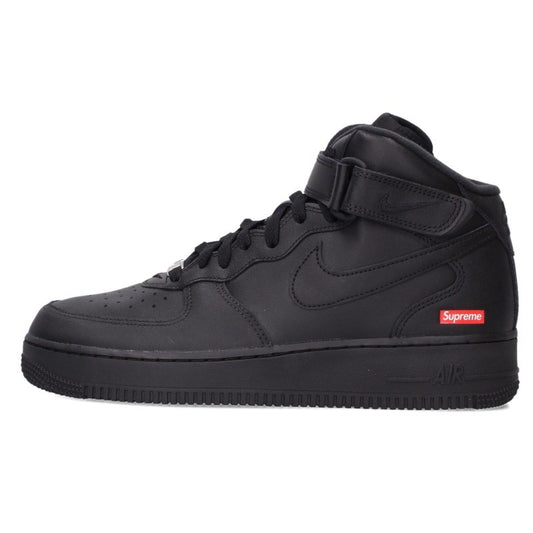 SUPREME x Nike Air Force 1 Mid Black Sneakers Size 27cm