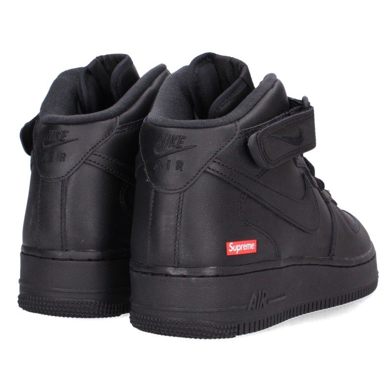 SUPREME x Nike Air Force 1 Mid Black Sneakers Size 27cm
