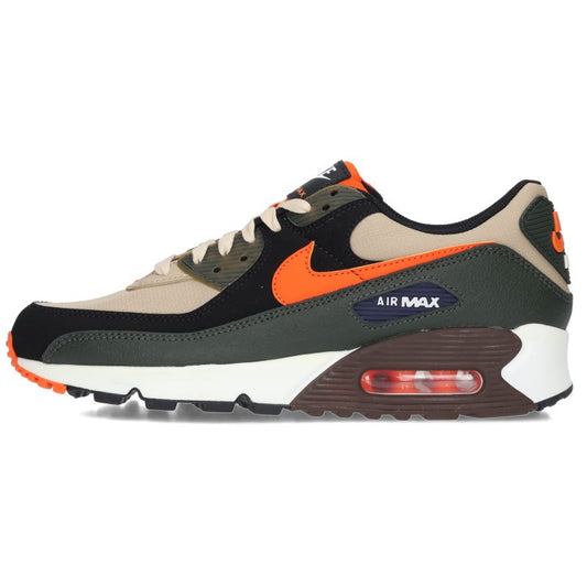 NIKE AIR MAX 90 Sneakers Khaki Orange Size 26cm