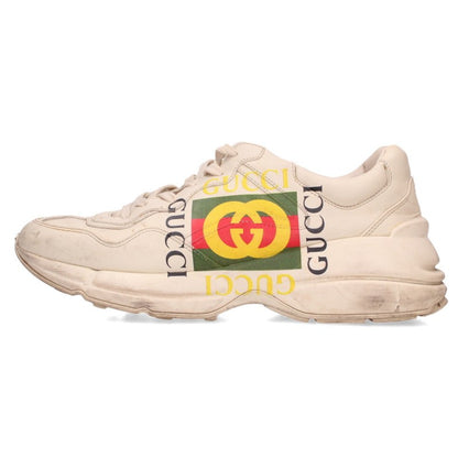 GUCCI Rhyton Leather Sneakers Light Beige Size 9