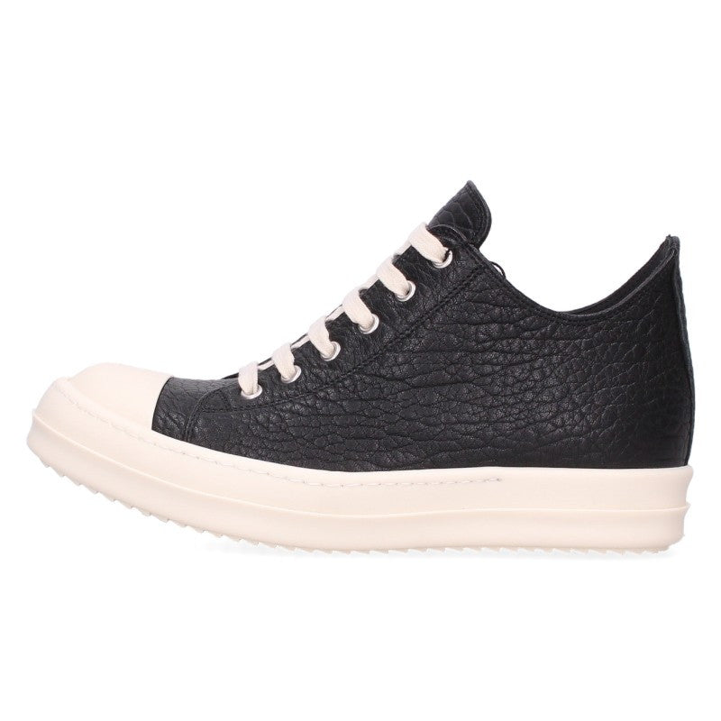 Rick Owens RAMONES LOW Grained Leather Sneakers Size 40 Size EU 40