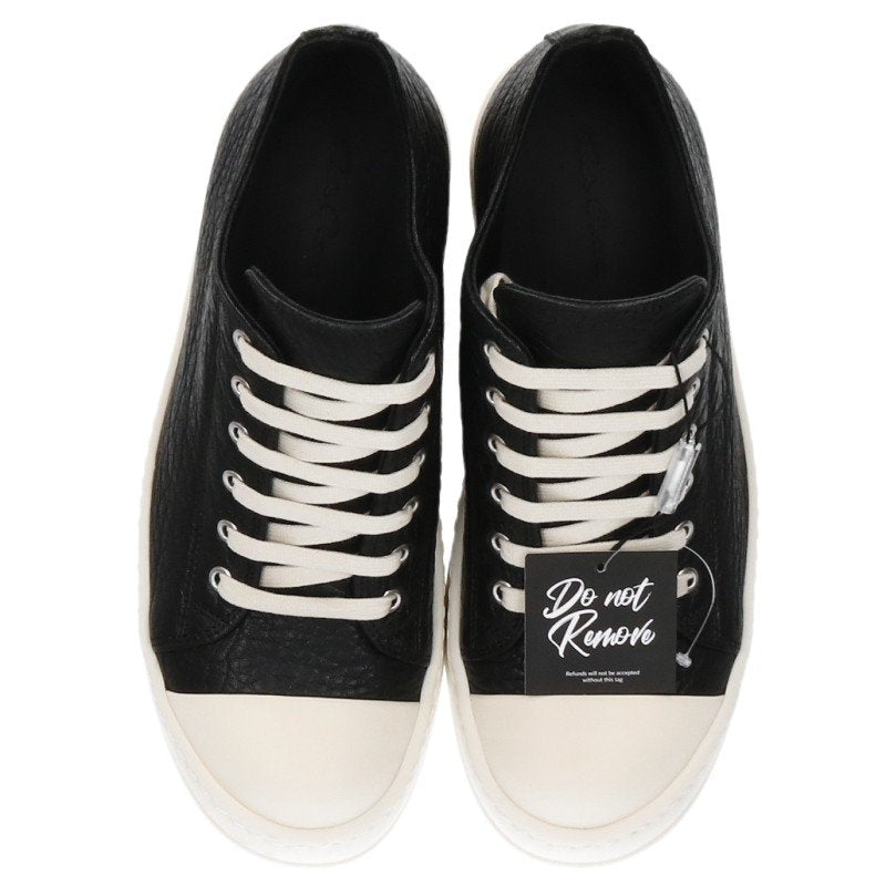 Rick Owens RAMONES LOW Grained Leather Sneakers Size 40 Size EU 40