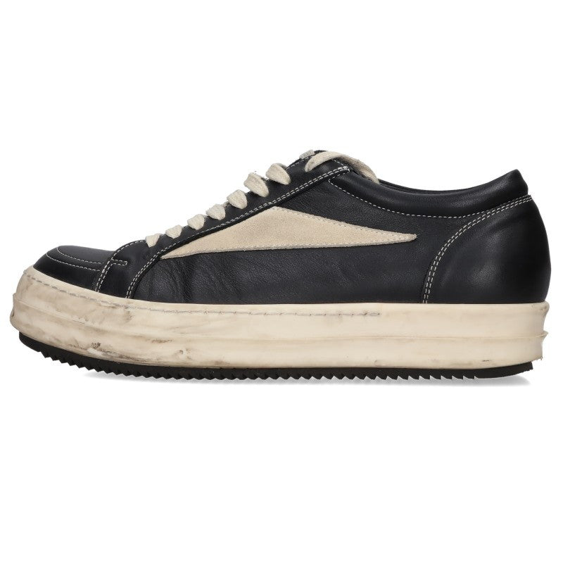 Rick Owens Leather Low Top Sneakers Black Size EU 40