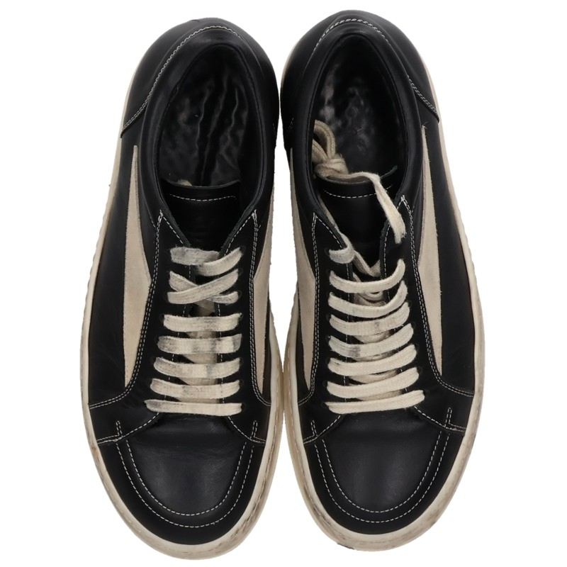Rick Owens Leather Low Top Sneakers Black Size EU 40