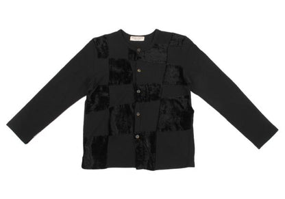 COMME des GARCONS Velour Block Check Cardigan Black Size M