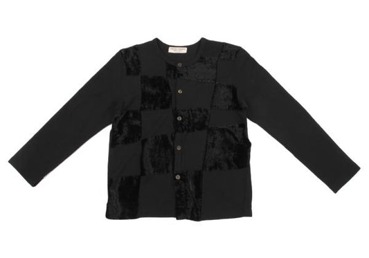 COMME des GARCONS Velour Block Check Cardigan Black Size M