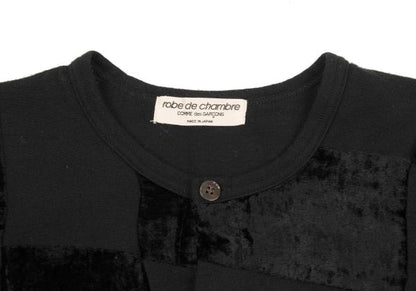 COMME des GARCONS Velour Block Check Cardigan Black Size M
