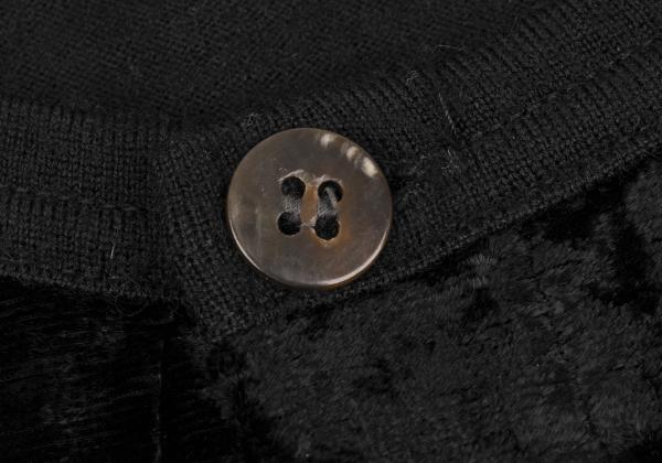 COMME des GARCONS Velour Block Check Cardigan Black Size M