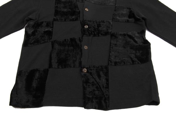 COMME des GARCONS Velour Block Check Cardigan Black Size M